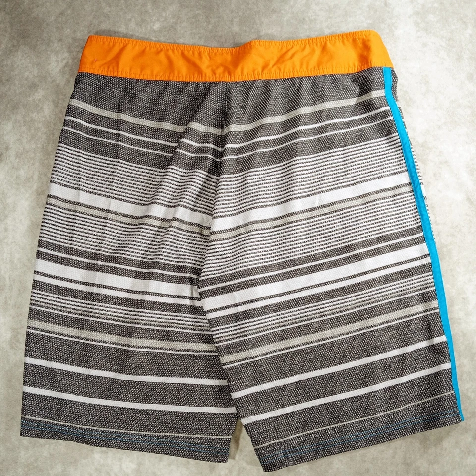 Pantalones Cortos de Tabla Hebilla BKE Sport Para Hombre 38 Calce Ajustado Rayas Gris Naranja Azul Foto 2 de 4