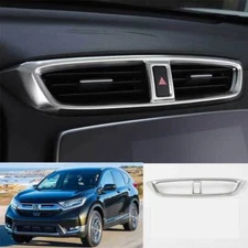 Silver Titanium Dash L&R AC Air Outlet Vent Trim 3Pcs For Honda CR-V 2017-2022
