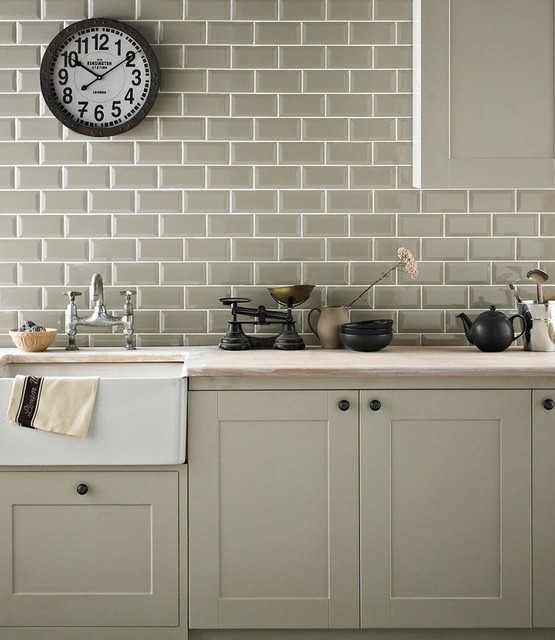 London Metro Sage Green Gloss Bevelled Kitchen Bathroom Wall Tiles London Bevelled Sage Green Gloss Metro Bathroom Kitchen Wall Tiles 10 X 20cm