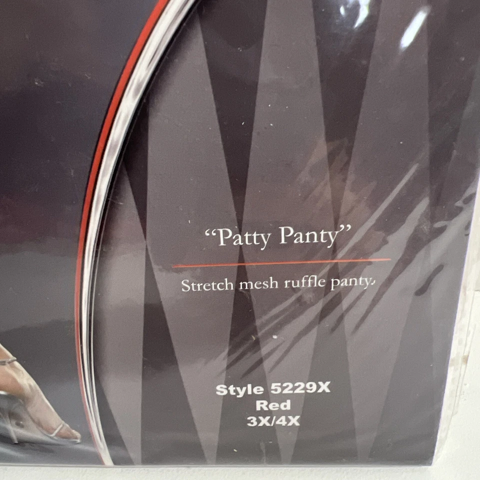 Ruffle Panty Stretch Mesh 3x 4x Red Costume Dream Girl - Image 3 of 4