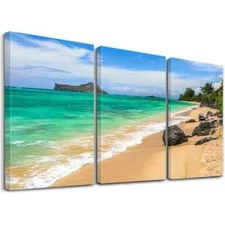 3pcs Ocean Landscape Wall Art Canvas Framed 50x70cm