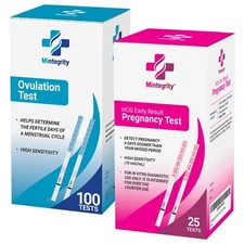 [Mintegrity] 100 Ovulation Test Strips and 25 Pregnancy Test Strips Combo Kit