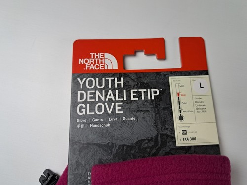 The North Face Youth Denali Etip Glove - Roxbury Pink, Size Large - Picture 3 of 7