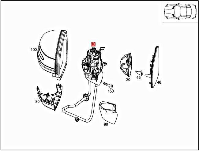 Genuine MERCEDES R231 SL R231 Mirror frame 2318102300 | eBay 