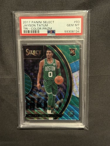 Panini Select 2017-18 Jayson Tatum Rookie Concourse #93 Tri-Color Prizm PSA 10