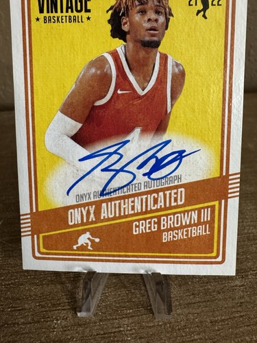 2021-22 Onyx Vintage Basketball Greg Brown III #VAGB Blue Ink Autograph - Picture 2 of 3
