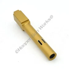 HGW Elite Ported Barrel for Glock 17, G17 9mm Gold TiN Stainless – Flush Cut