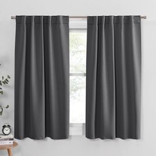 PONY DANCE Gray Blackout Curtains - Window Curtain Drapes - Short Thermal Ins...