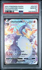 Pokémon Spada e Scudo 2021 Destino Lucente CHARIZARD VMAX #SV107 PSA 10 Gemme Ottime Condizioni