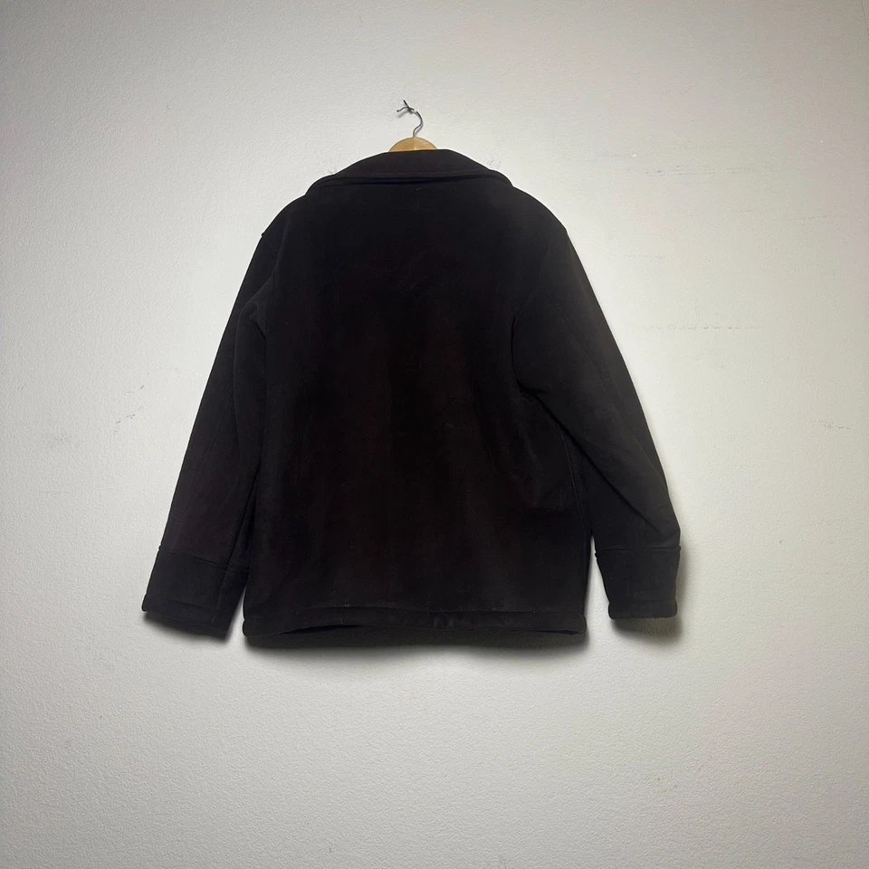 Claiborne Outerwear Imitación Gamuza Sherpa Vellón Forrado Abrigo Chaqueta Hombres L Marrón Gorp Foto 2 de 4