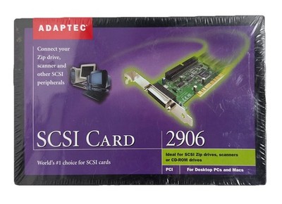 Adaptec AVA-2906, 32 Bit PCI SCSI Kit W/ Window & Mac Support (New Sealed)