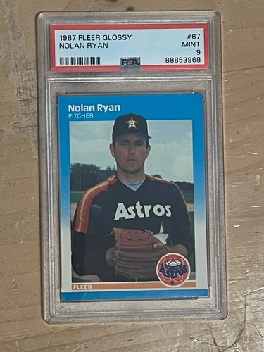 1987 FLEER GLOSSY NOLAN RYAN #67  PSA 9  MINT