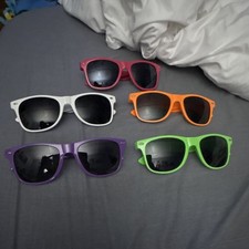 Girls Square Sunglasses Set Multicolor Plastic Frames Black Lenses Lightweight