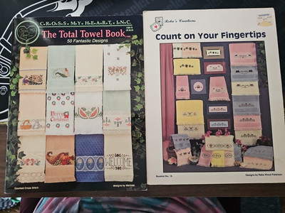 Lot Of 2 Cross Stitch Towel Patterns Leaflet/Booklet Holidays & Everyday Designs