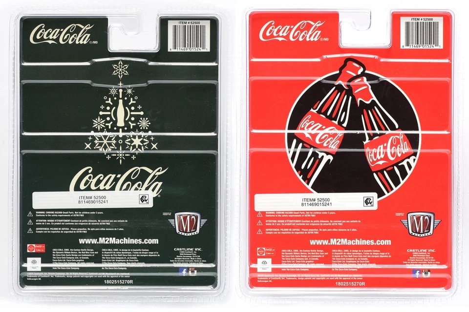 M2 Machines Coca Cola 2025 Christmas VW Double Cab Truck + VW Delivery Van - Image 2 of 2