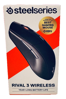 SteelSeries Rival 3 Wireless Gaming Mouse - Black (M-00022) New & Sealed!