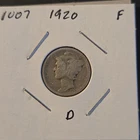 1920 D Winged Liberty Mercury 90% Silver Dime In Very Good Condition