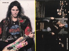 STEVE VAI & BRUCE DICKINSON-ORIG 1990 MAGAZINE 8X11 MINI-POSTER PINUP CLIPPING