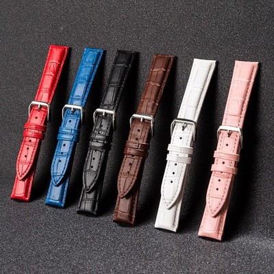 Uhrenarmband Leder Armband Krokoprägung 14-24 mm Silber Gold Schwarz Rosé Uhr