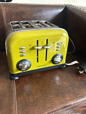 Morphy Richards 4-Slice Stainless Steel Toaster Yellow/Silver, 8 Settings