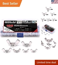 304 Stainless Steel Wingnuts Set - 100 Assorted Butterfly Nuts - M3 to M10