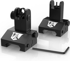 Flip Up Iron Sights - BUIS Flip Up Sights Rail Mounted - Front and Rear Sight Se