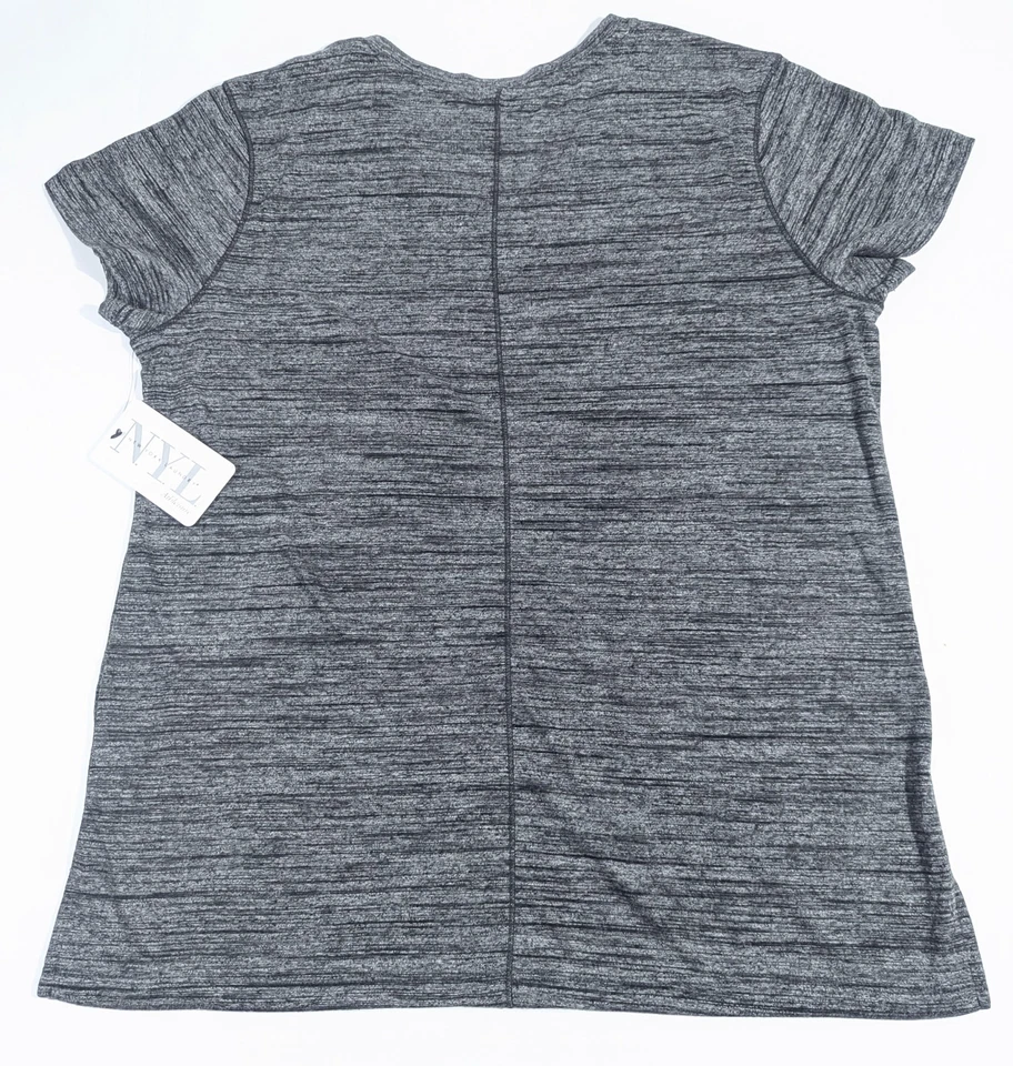 Nuevo con etiquetas Top para mujer New York Laundry, talla grande Athleisure gris jaspeado negro Foto 4 de 4