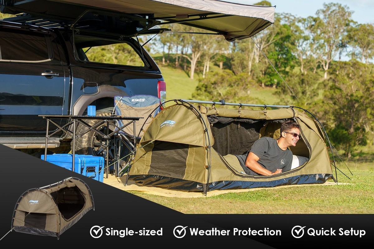 Adventure Kings Big Daddy Deluxe Single Camping Swag Tent+ Canvas