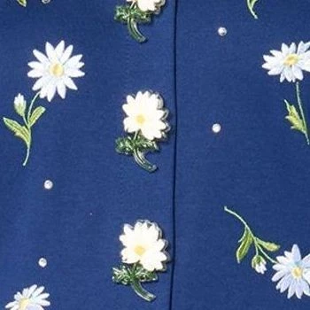 Quacker Factory Women's Top Plus Sz Sweater 2X Field of Daisies Blue A681257 - Image 2 of 4