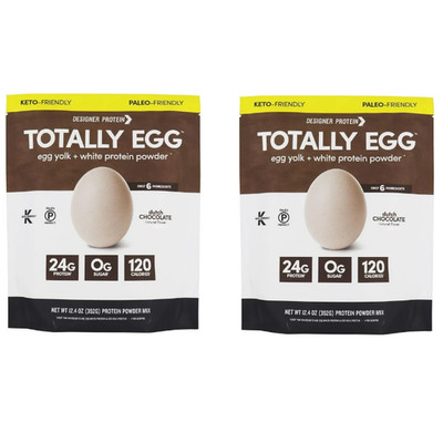 Egg Yolk + White Protein Powder Dutch Chocolate 12.4 oz Each (Pack of 2)