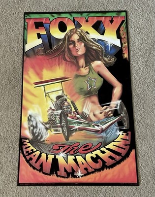 Foxy (Mean Machine) Blacklight Poster  - Vintage 70s - Nice