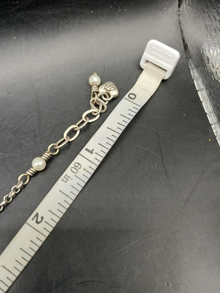 Brighton女式脚踝手链银盘人造珍珠水晶 — 第 4/4 张图片