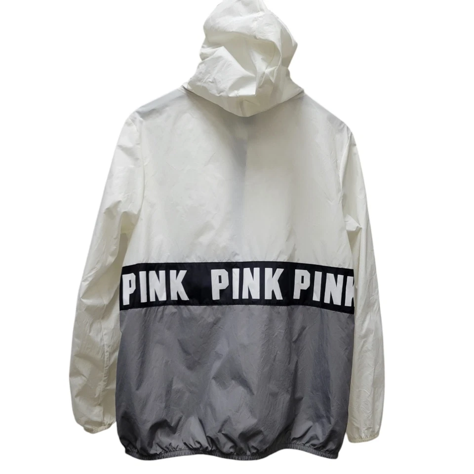 Victoria’s Secret Rosa Cortavientos Chaqueta de Lluvia Cuarto Cremallera Talla Pequeña Foto 2 de 4