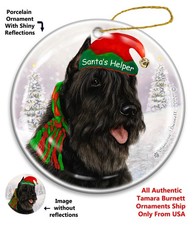 Bouvier des Flandres Santa's Helper Holiday Ornament