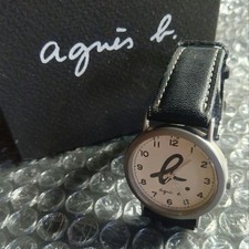 agnes b. Analog Quartz Watch Leather Band 150-185mm