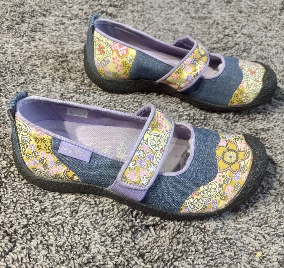 Keen 7,5 туфли Mary Jane женщин урожая цветочный джинсовой ткани ремень холст комфорт богемное - Изображение 2 из 4