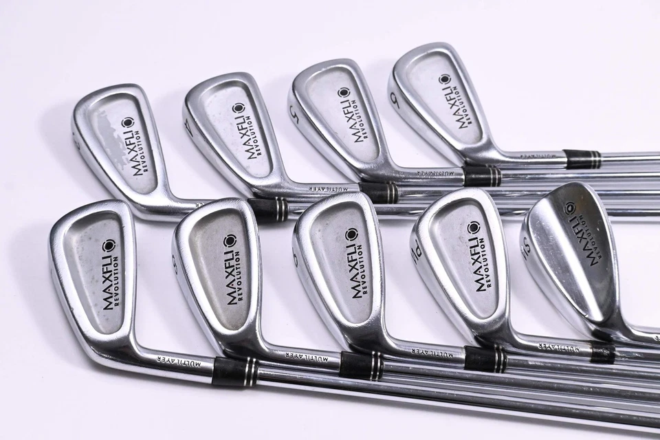 Left Hand Maxfli Revolution Black Dot Irons / 3-PW+SW / Stiff Flex Dynamic Gold - Image 2 of 4