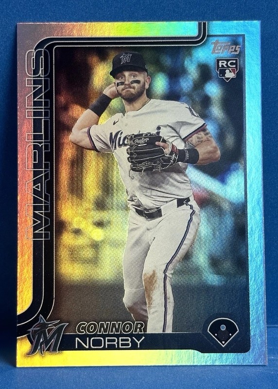 2025 Topps Series 1 Connor Norby Rainbow Foil Rookie #132 Miami Marlins
