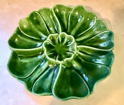 Green crackle glazed ceramic.  Made by Cemar Clay Products