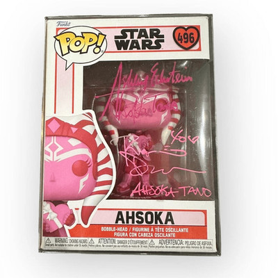 Star Wars Funko Pop 496 Ashley Eckstein Rosario Dawson Signed Ahsoka JSA Auth
