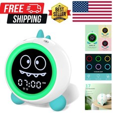 Kids Alarm Clock, Toddler Sleep Training Clock with Night Lights, Sound Machi...