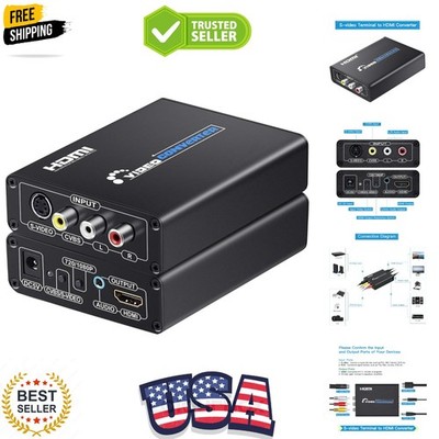 RCA Svideo to HDMI Converter with AV + S-Video Cables, RCA Composite CVBS AV ...