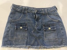 American Eagle Outfitters Cargo Style Denim Mini Skirt Women  s Sz 8 EUC
