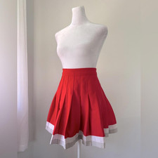 Vintage 90s The Wright Costume Dancewear Red Pleated Cheerleading Skirt