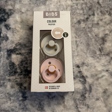 Bibs Pacifiers Size 1, Grey Pink