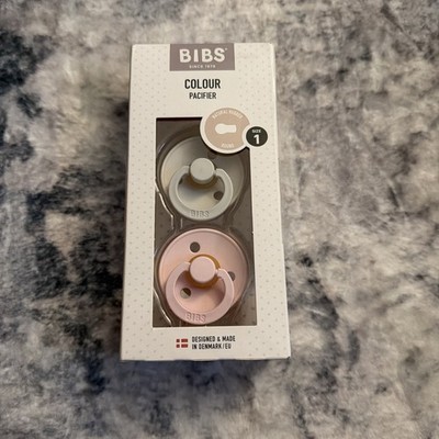 Bibs Pacifiers Size 1, Grey & Pink