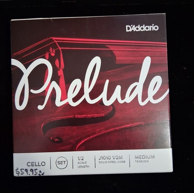 D'Addario Prelude Cello Strings 1/2 scale length Model J1010 1/2M Medium Tension