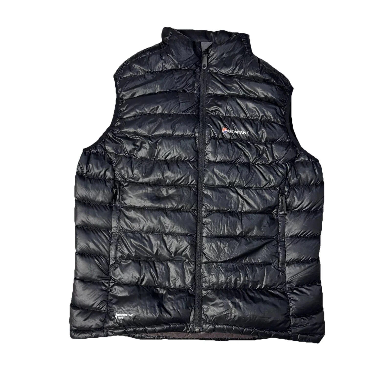 Montane Gilet Mens Medium Black Nitro Vest Goose Down Body Warmer Titanium 2XL