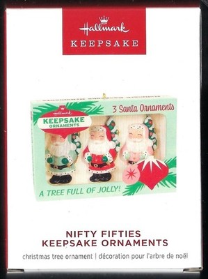 2024 Hallmark Nifty Fifties Vintage Santa Keepsake Ornaments
