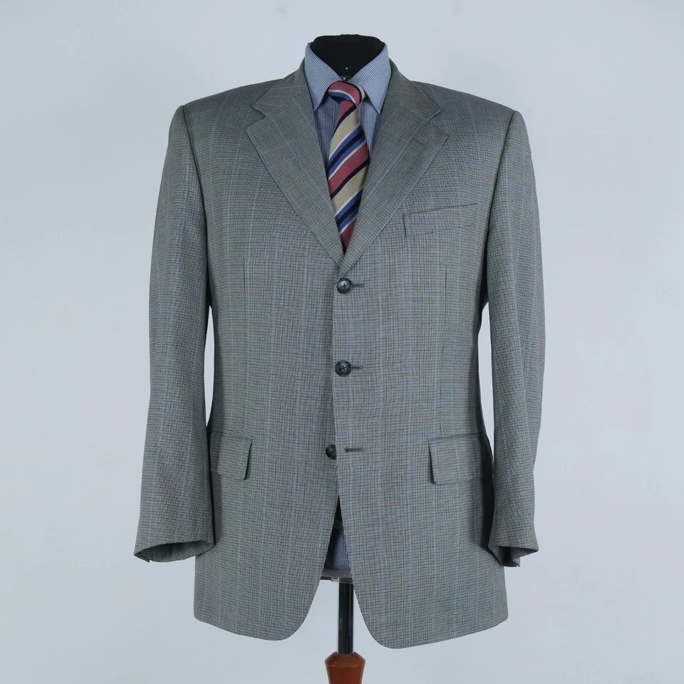 Mens Italian Blazer 44R US Size CORNELIANI Check Wool Sport Coat Jacket - Image 4 of 4